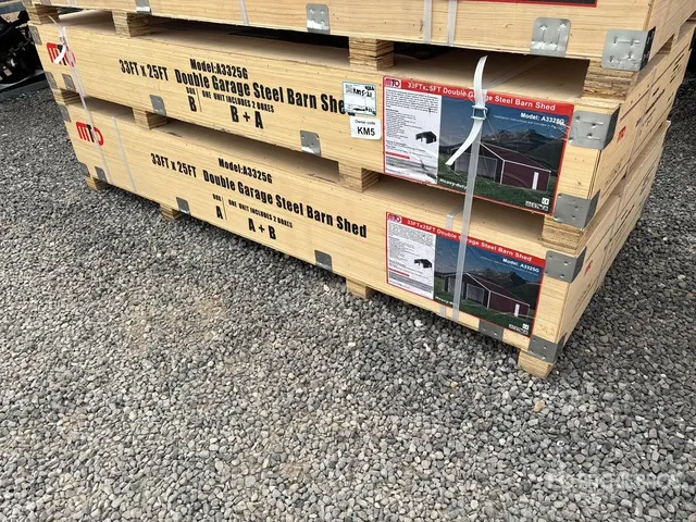 2026 MTO A3325G Double Garage Metal Shed (Unused)
