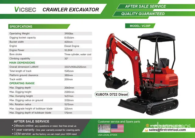 2026 VICSEC VC20P Mini Excavator (Unused)