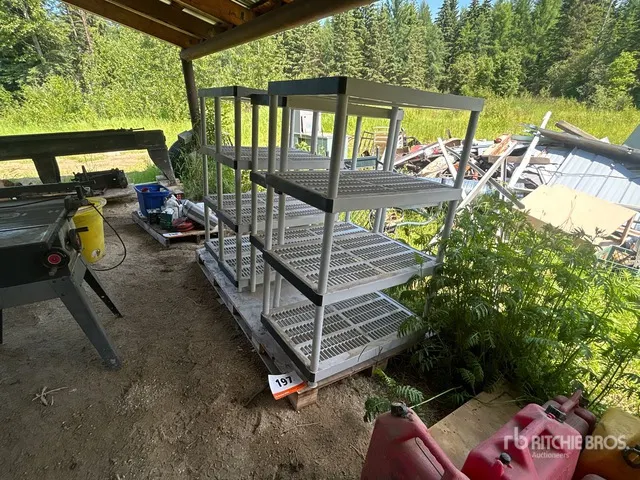 Quantity of (4) Plastic 4 Tier Shelving