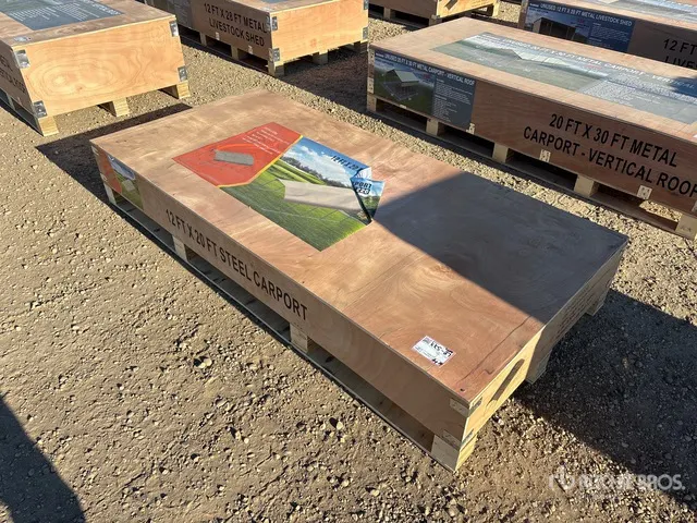 2026 CP1220 12 Ft x 20 Ft Steel Carport (Unused)
