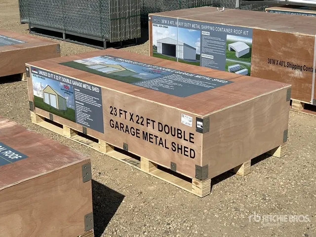 2026 AGR-MS2322 23 Ft x 22 Ft Double Garage Metal w/ Vertical Roof Panels Storage Building (Unused)