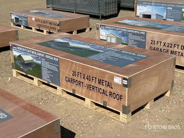 2026 AGR-MC2040 20 Ft x 40 Ft Steel w/ Vertical Roof Panels Carport (Unused)