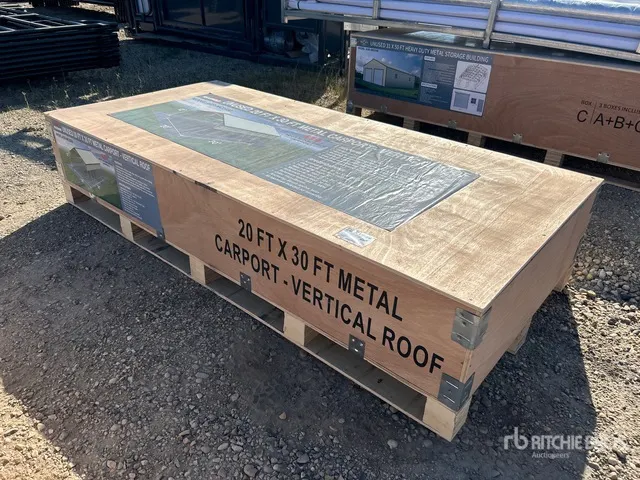 2026 AGR-MC2030 20 Ft x 30 Ft Steel Carport w/ Vertical Roof Panels Carport (Unused)