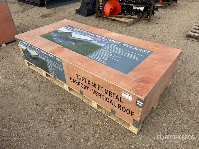 2026 AGR-MC2040 20 Ft x 40 Ft Steel w/ Vertical Roof Panels Carport (Unused)