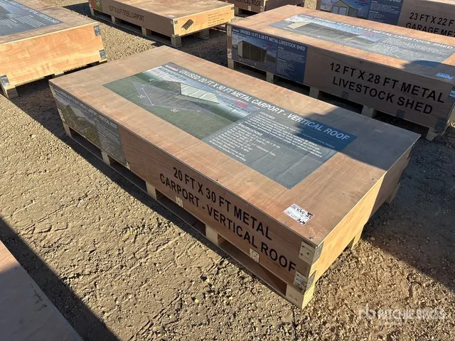 2026 AGR-MC2030 20 Ft x 30 Ft Steel w/ Vertical Roof Panels Carport (Unused)