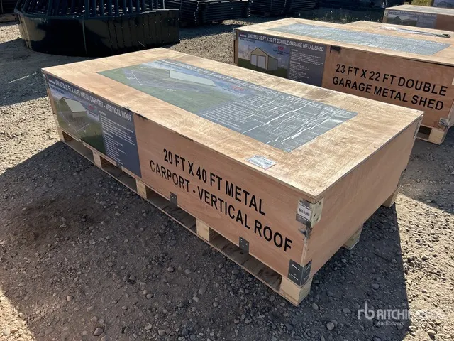 2026 AGR-MC2040 20 Ft x 40 Ft Steel Carport w/ Vertical Roof Panels Carport (Unused)