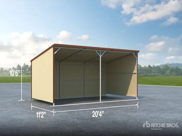 2026 Rhino AGR-LS1220 20 ft x 12 ft Metal Livestock Shelter (Unused)