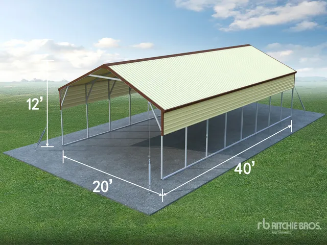 2026 Rhino AGR-MC2040 20 ft x 40 ft Steel Carport (Unused)
