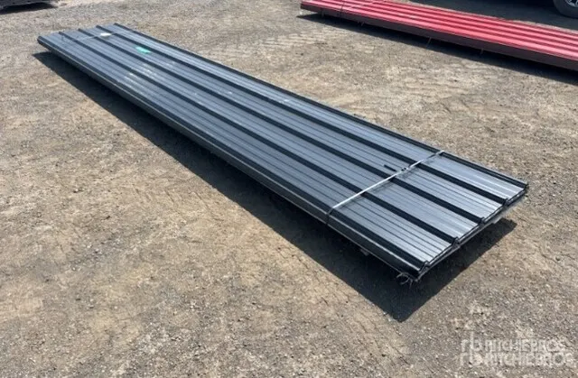 Quantity of (125) Sheets Black Steel Siding Roofing (Unused)