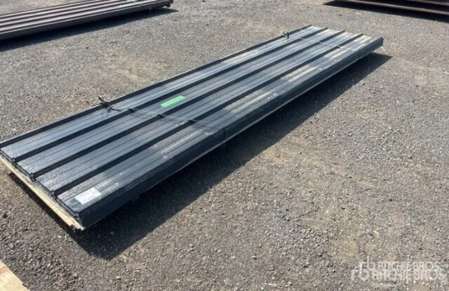 Quantity of (150) Sheets Black Steel Siding Roofing (Unused)