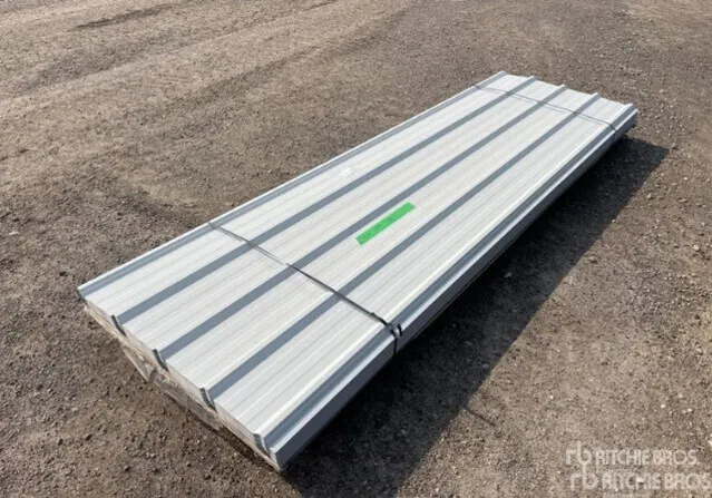 Quantity of (200) Sheets White Steel Siding Roofing (Unused)