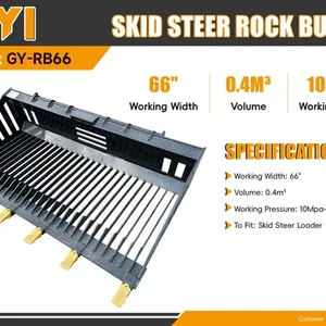2026 GIYI GY-RB66 66 in Rock Skid Steer Bucket (Unused)