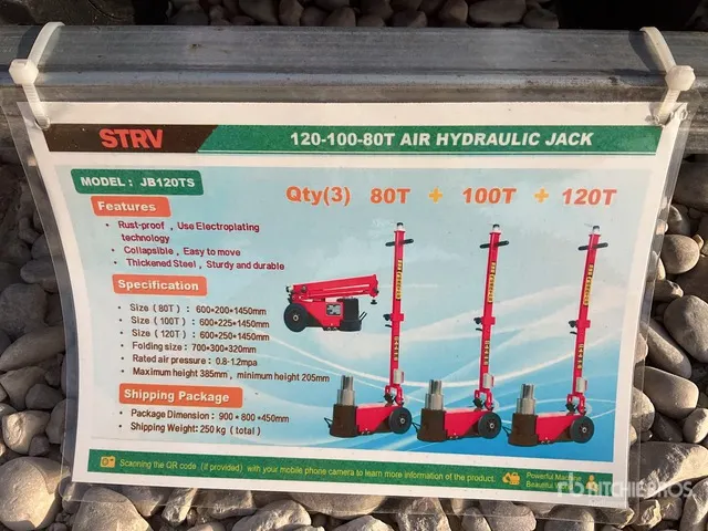 Quantity of (3) 2026 STARVOX JB120TS AIR/HYDRAULIC FLOOR Jack (Unused)