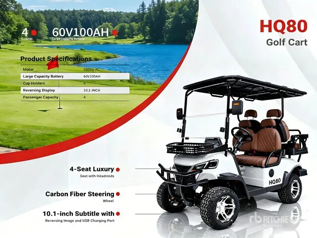 2026 HQ80 Electric White Four-Seater Golf Cart (Unused)