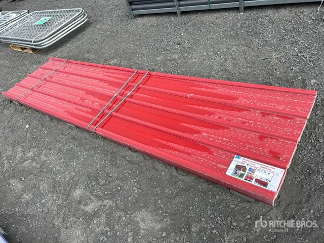 Quantity of (30) 12 ft x 3 ft Polycarbonate Roof Panels in Red (Unused)