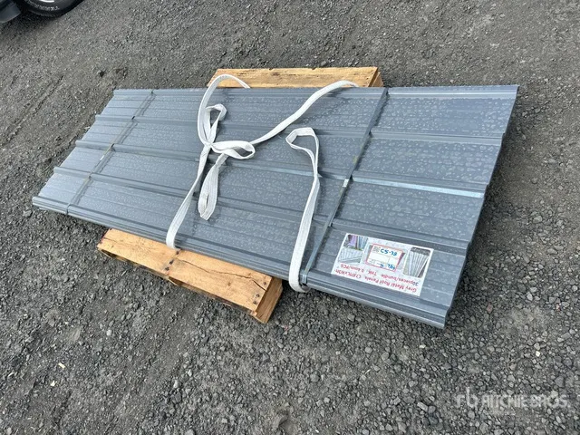 Quantity of (30) 7.87 Ft x 3 Ft Grey Metal Roof Panel (Unused)