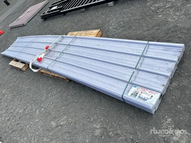 Quantity of (50) 3 ft x 19 ft Corrugated Polycarbonate Roof Panels (Unused)