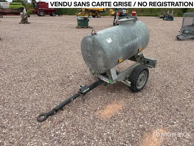 Hubiere H111T11CN 500 L Citerne A Eau 1 Essieu S/A Water Tank Trailer