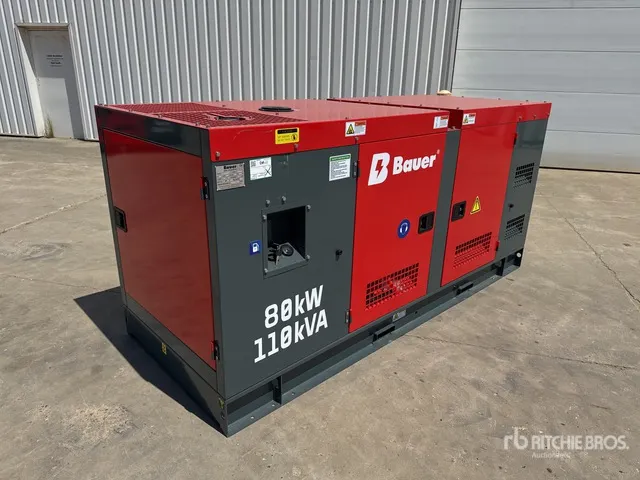 2026 Bauer GFS80KW Skid-Mounted 80 kW/100kVA Generator Set (Unused)
