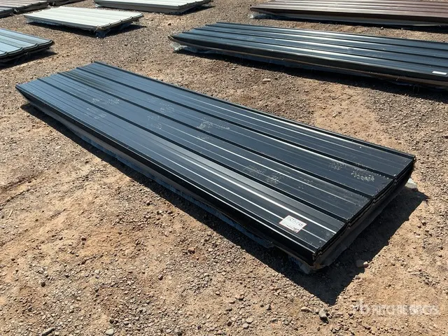 Quantity of (100) 3 ft x 12 ft Black Metal Roof Panels (Unused)
