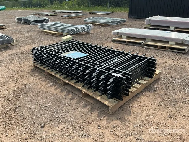 Quantity of (10) 7 ft 7 in x 3 ft 8 in Galvanized Black Fencing (Unused)