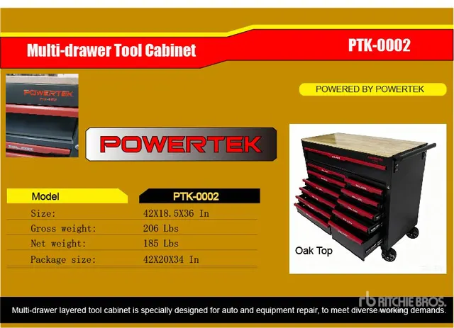 2026 Powertek PTK-0002 Multi-Drawer Tool Box (Unused)
