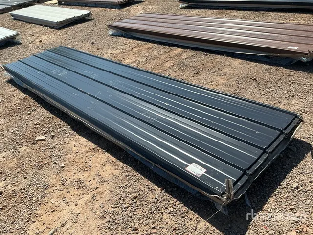 Quantity of (100) 3 ft x 12 ft Black Metal Roof Panels (Unused)