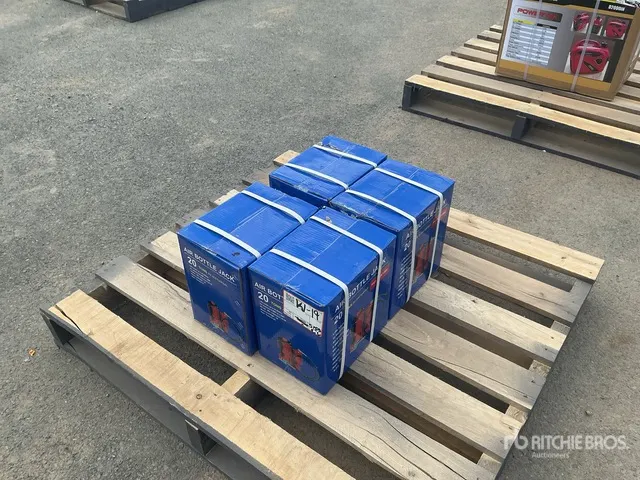 Quantity of (4) 2026 Powertek 20T lifter 20 ton Pneumatic Bottle Jack (Unused)
