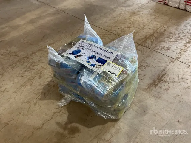 Quantity of (20) 2.4 in x 33 ft Blue Heavy Duty Ratchet Straps (Unused)