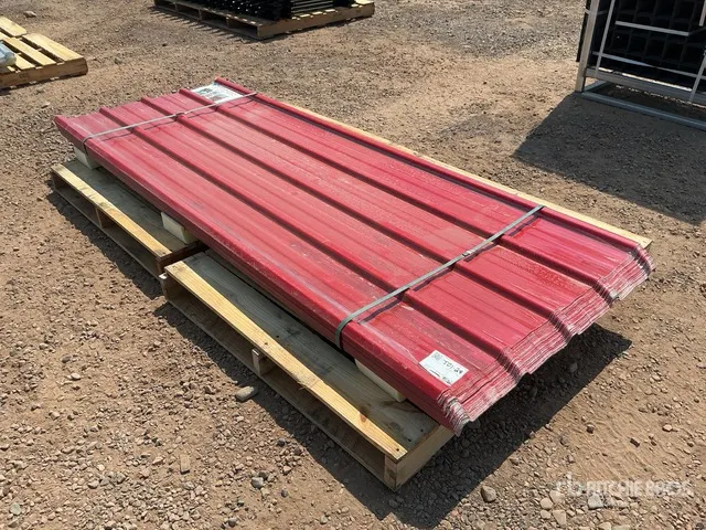 Quantity of (30) 3 ft x 8 ft Red Polycarbonate Roof Panel (Unused)