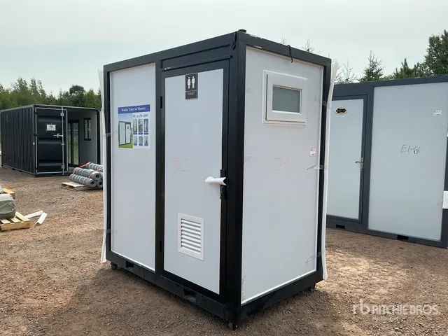 6 ft 7 in x 4 ft 3 in 1 Person Skid-Mounted Portable Toilet (Unused)