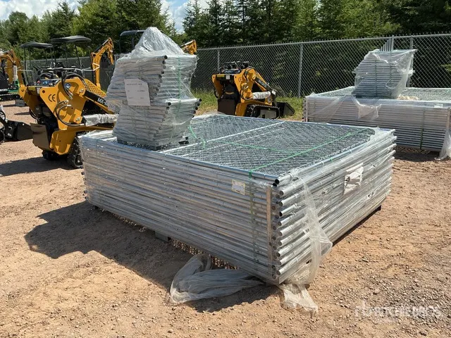 Quantity of (20) 7 ft 5 in x 6 ft Chain Link Temporary Site Fence (Unused)