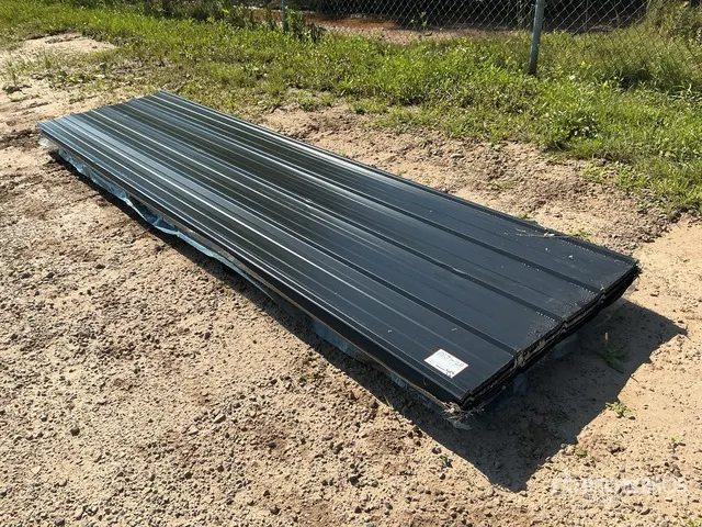 Quantity of (100) 3 ft x 12 ft Black Metal Roof Panels (Unused)