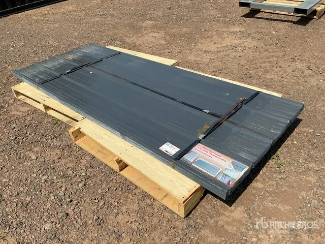 Quantity of (70) 3 ft x 8 ft Grey Metal Roof Panels (Unused)