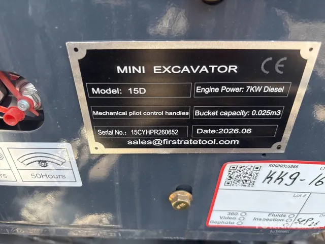 2026 VICSEC VC15D CRAWLER Mini Excavator (Unused)