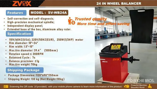 2026 ZVOX SU-WB24A 24 in Wheel Balancer (Unused)