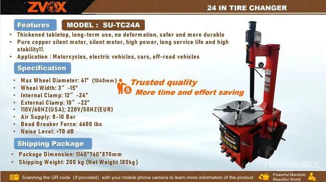 2026 ZVOX SU-TC24A 24 in Tire Changer (Unused)