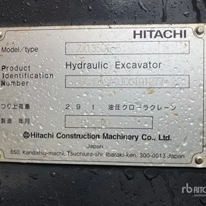 2017 Hitachi ZX135US-6 Tracked Excavator