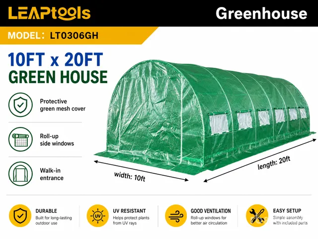Quantity of (2) 2026 LEAPtools LT0306GH 10 ft x 20 ft x 6.5 ft Greenhouse (Unused)