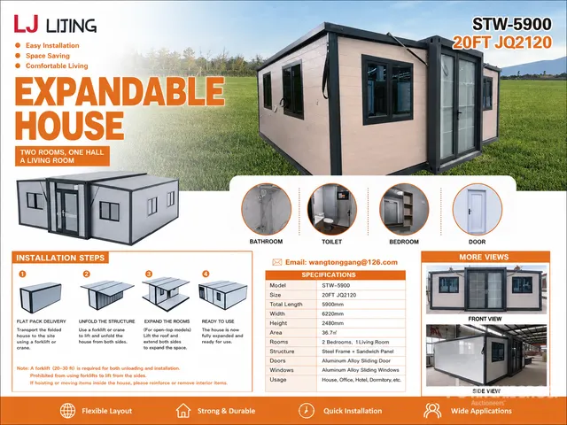 2026 LJ JIJING LJ2120 5.9 m x 6.4 m Portable Folding House (Unused)