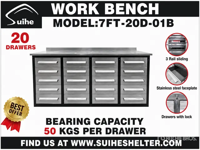 2026 Suihe NWB-20DS -7 7 ft 20-Drawer Workbench (Unused)