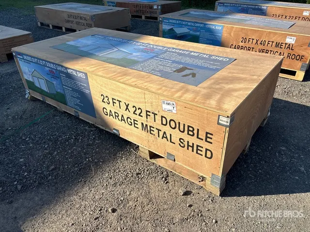 2026 AGR-MS2322 23 ft x 22 ft Double Garage Metal Storage Building (Unused)