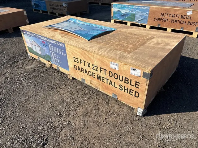 2026 AGR-MS2322 23 ft x 22 ft Double Garage Metal Storage Building (Unused)