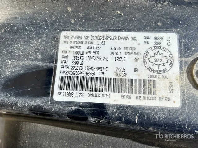 2004 Dodge 2500 4x2 Extended Cab Pickup