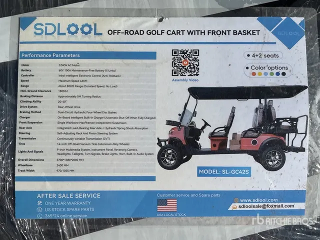 2026 SDLOOL SL-GC42S Off-Road Golf Cart (Unused)