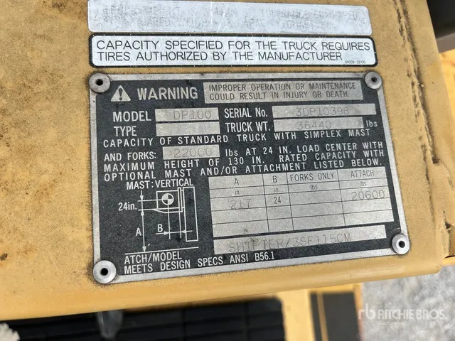 2008 Cat DP100 20600 lb Forklift