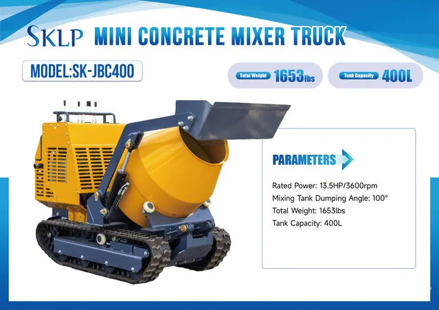 2026 SKLP SK-JBC400 Mini Portable Concrete Mixer (Unused)