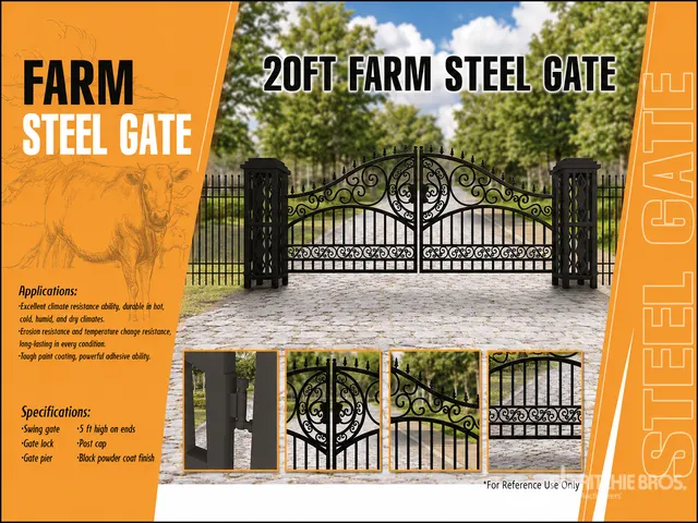 2026 Suihe NFG-20FGP-EU 20 ft x 5 ft Wrought Iron Bi-Parting Driveway Gate (Unused)