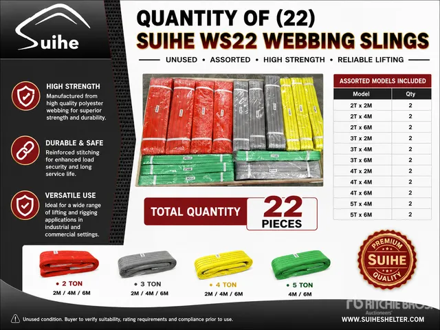 Quantity of (22) 2026 Suihe WS22 Webbing Sling (Unused)