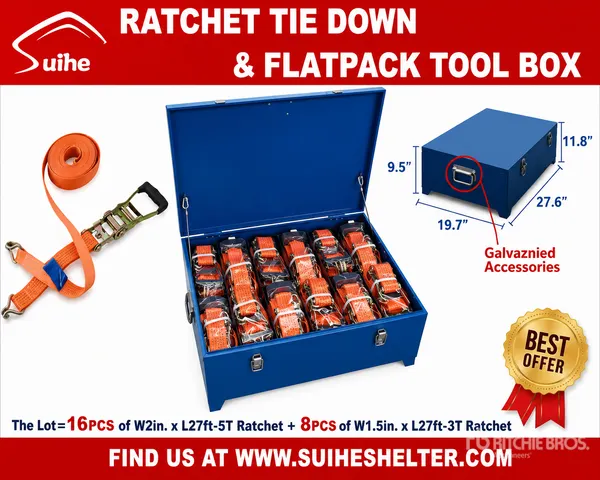 Quantity of (24) 2026 Suihe R24 Ratchet Straps (Unused)